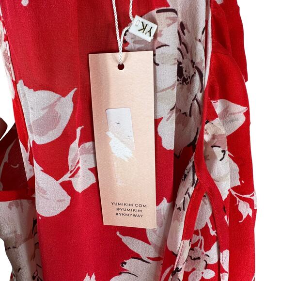 YUMI KIM Red Floral Lightweight French Rose Easy Going Top Women's Small NWT - Picture 5 of 6